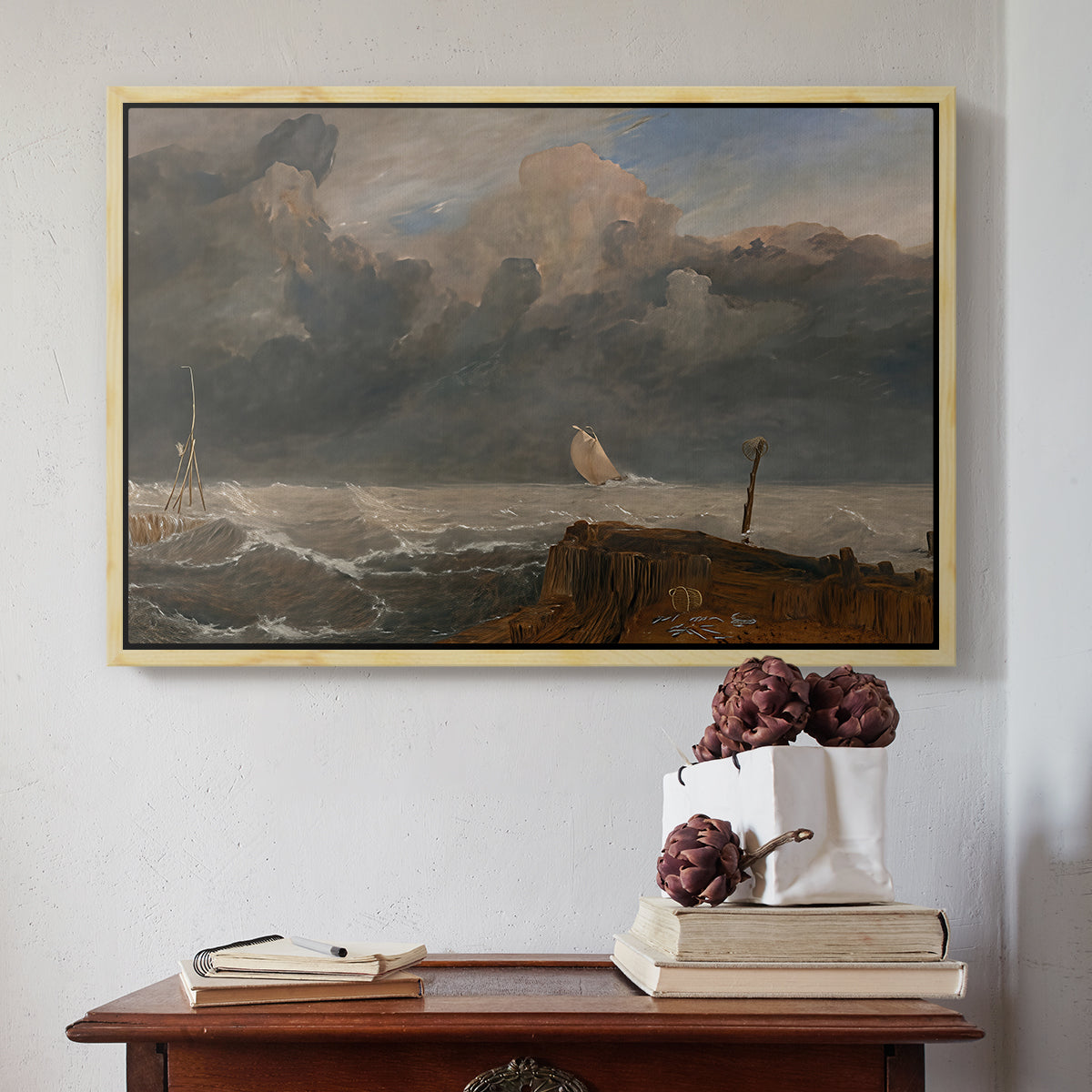 Port Ruysdael, 1827 - Floater Framed Canvas Print