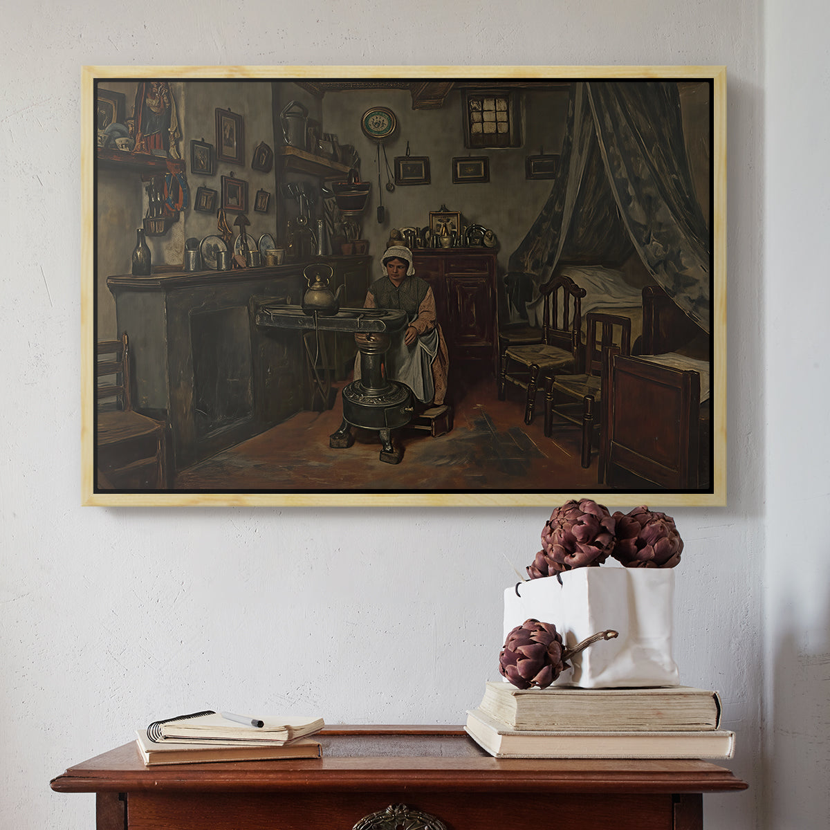 Interior, c. 1865-1870 - Floater Framed Canvas Print