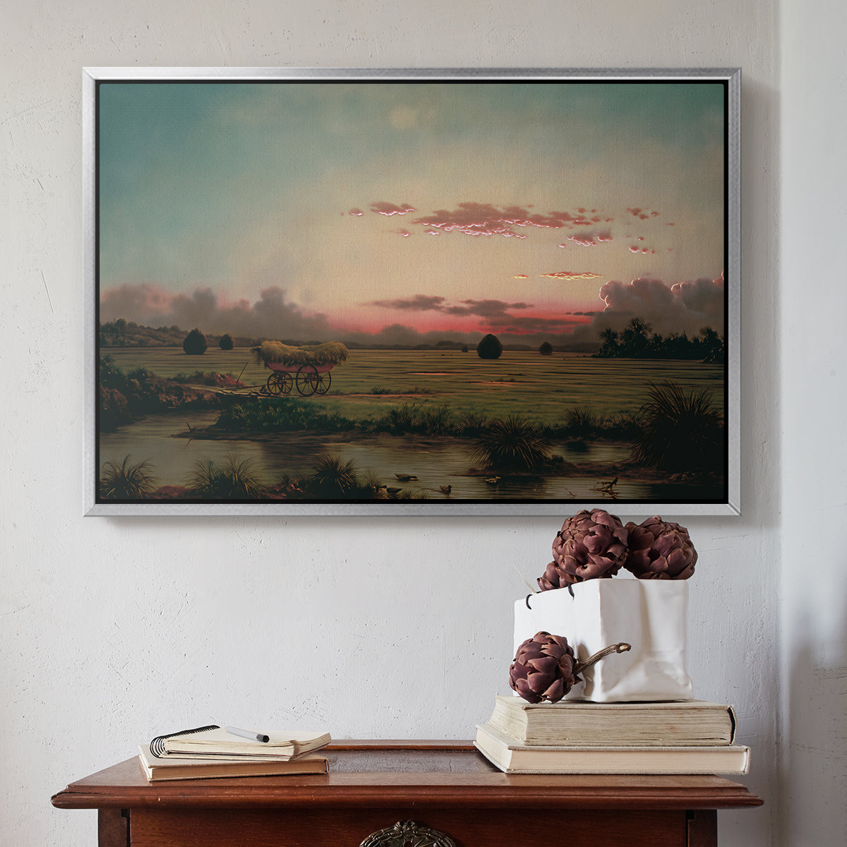 The Marshes at Rhode Island, 1866 - Floater Framed Canvas Print