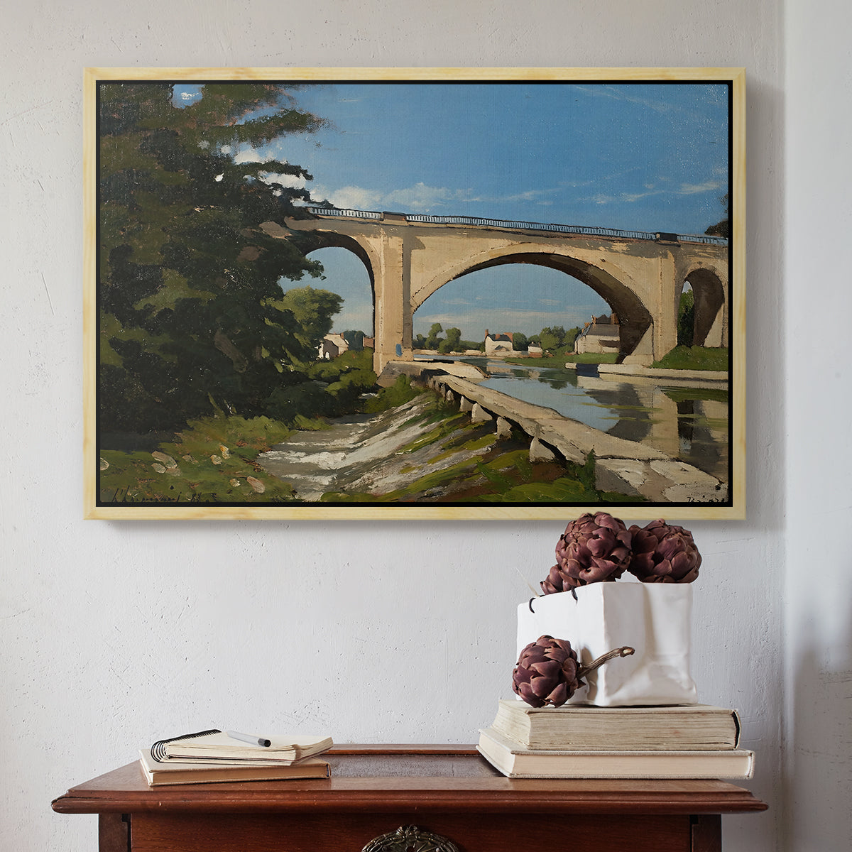 The Railroad Bridge at Briare, 1888 - Floater Framed Canvas Print