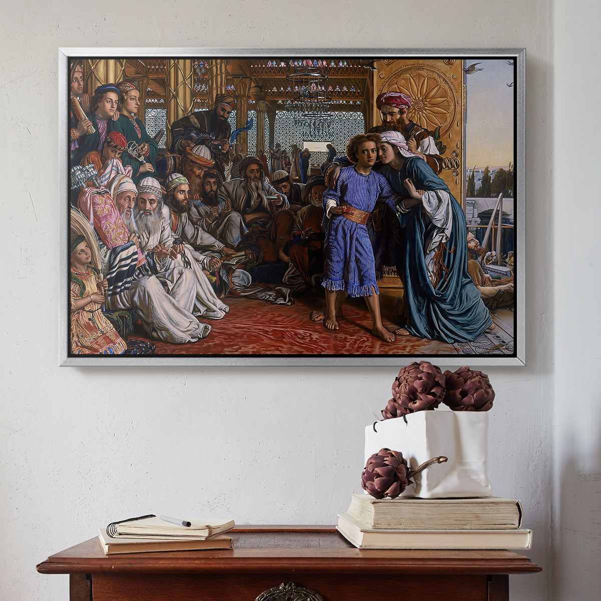 The Finding of the Saviour in the Temple, 1854-1860 - Floater Framed Canvas Print
