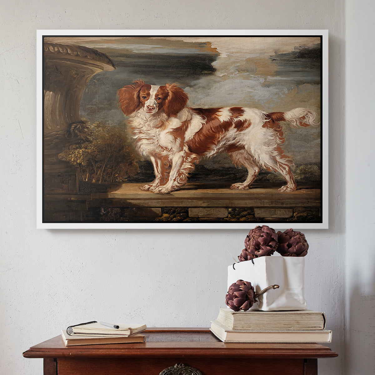 Portrait of Dash, a Favourite Spaniel, Property of Lady Frances Vane-Tempest, 1819 - Floater Framed Canvas Print