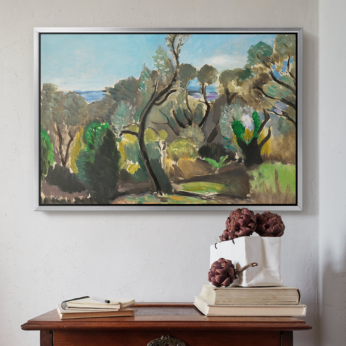 Landscape near Nice, c. 1918 - Floater Framed Canvas Print
