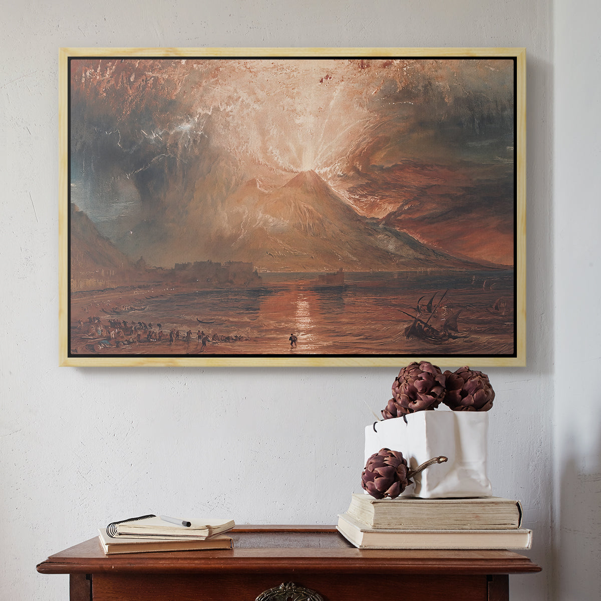 Vesuvius in Eruption, c. 1817 - Floater Framed Canvas Print
