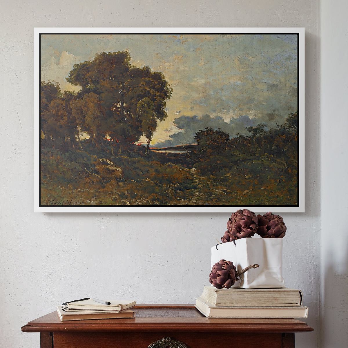 Sunset on the Allier (Soleil couchant sur l'Allier), 1904 - Floater Framed Canvas Print