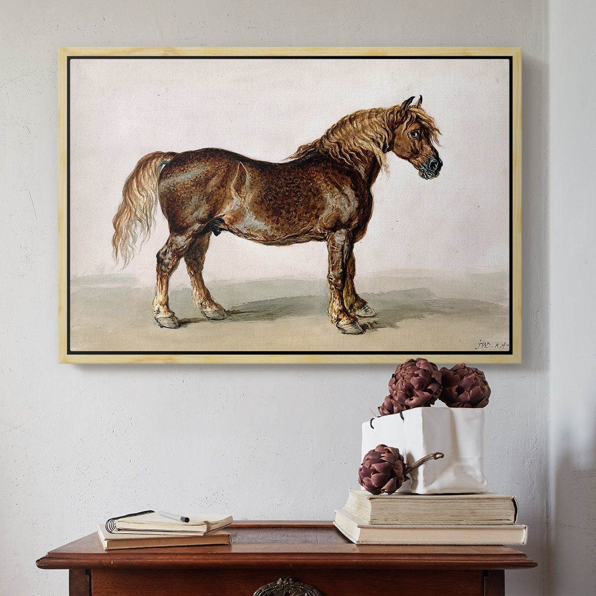 A Cart-Horse - Floater Framed Canvas Print