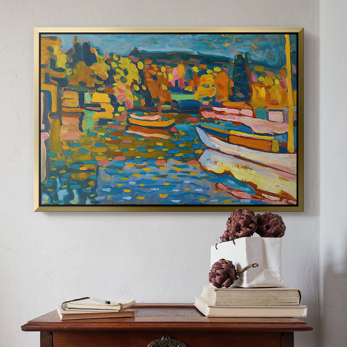 Study for Autumn Landscape with Boats, 1908 - Floater Framed Canvas Print