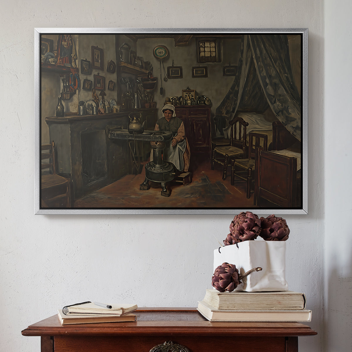 Interior, c. 1865-1870 - Floater Framed Canvas Print