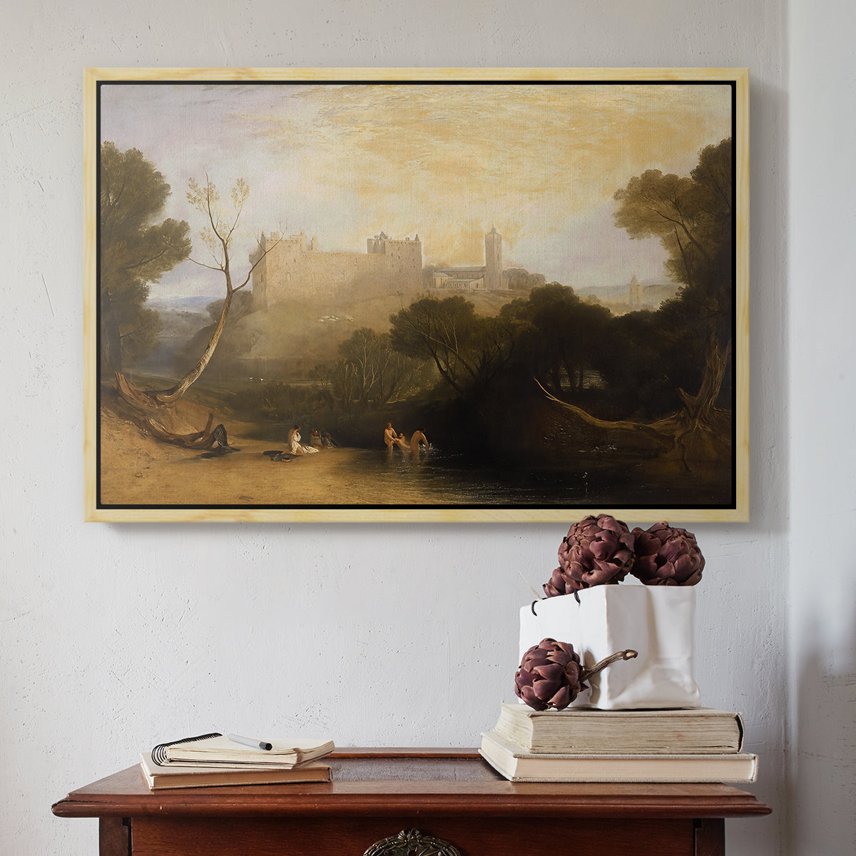 Linlithgow Palace, c. 1807 - Floater Framed Canvas Print