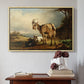 A Goat with Two Kids - Floater Framed Canvas Print