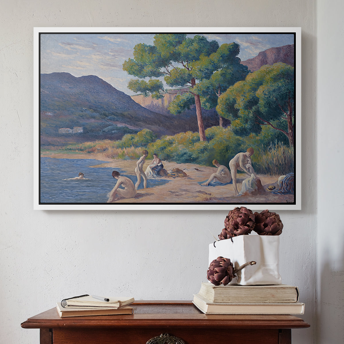 Bathers in Saint-Tropez, c. 1909 - Floater Framed Canvas Print