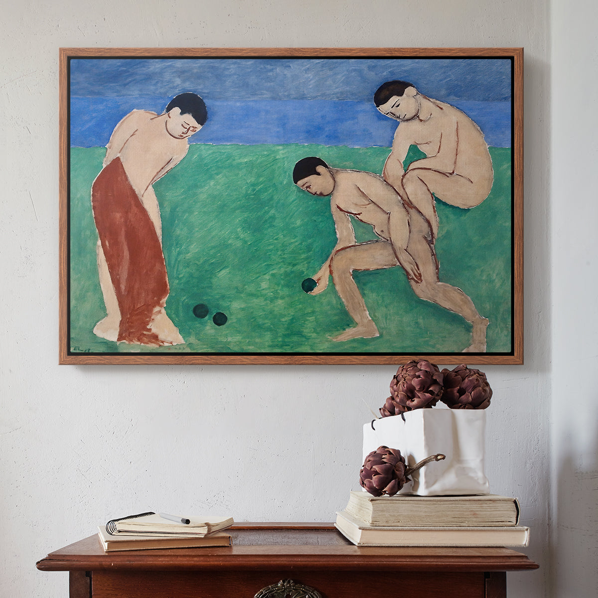 Game of Bowls, 1908 - Floater Framed Canvas Print