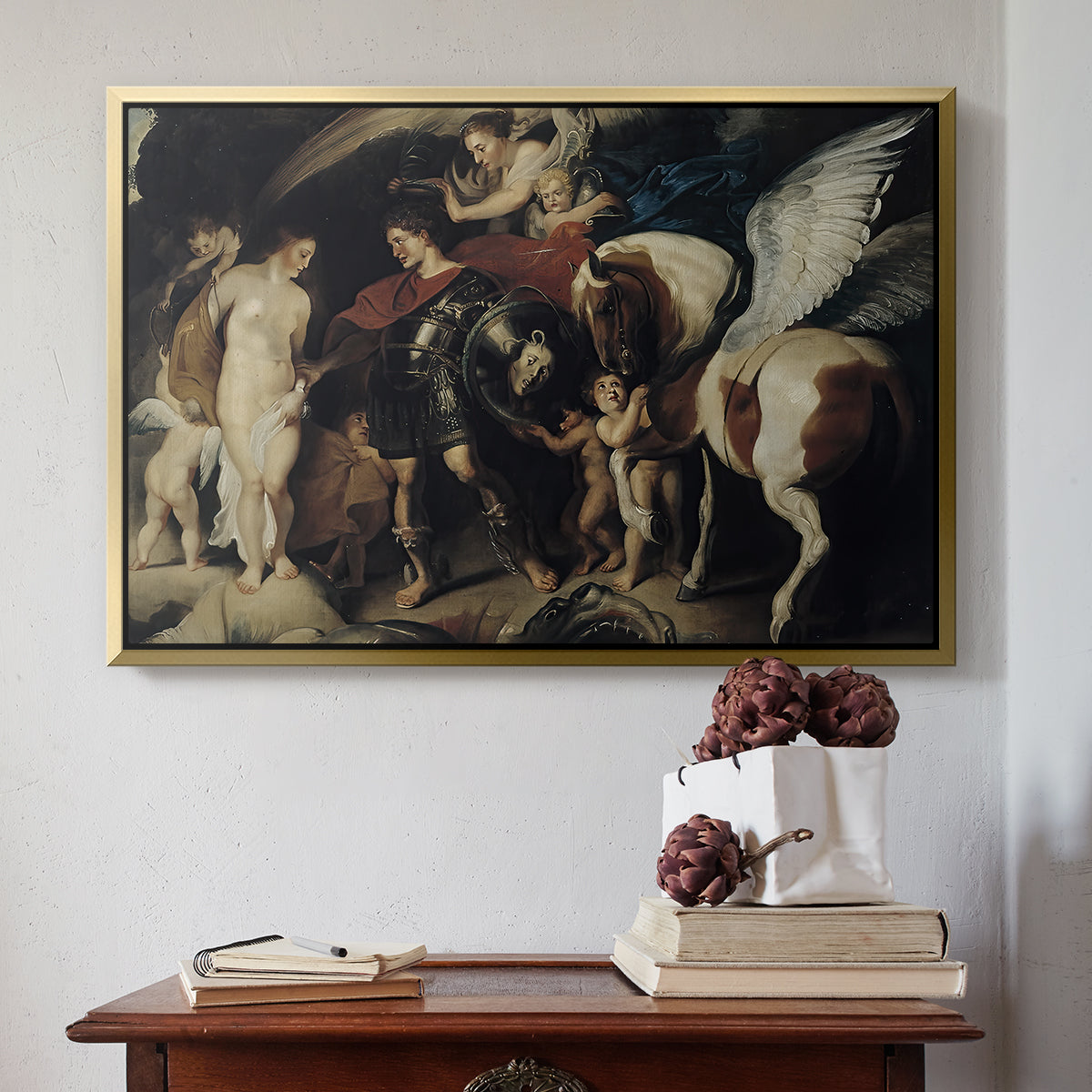 Perseus and Andromeda, c. 1620 - Floater Framed Canvas Print