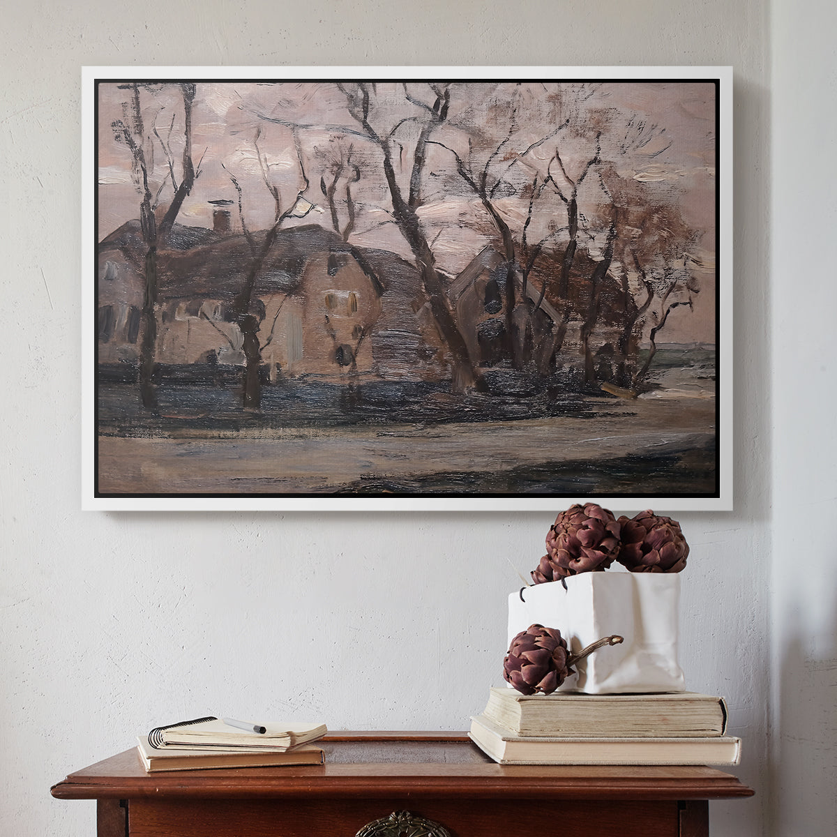 Farm near Duivendrecht in the Evening, c. 1905 - Floater Framed Canvas Print