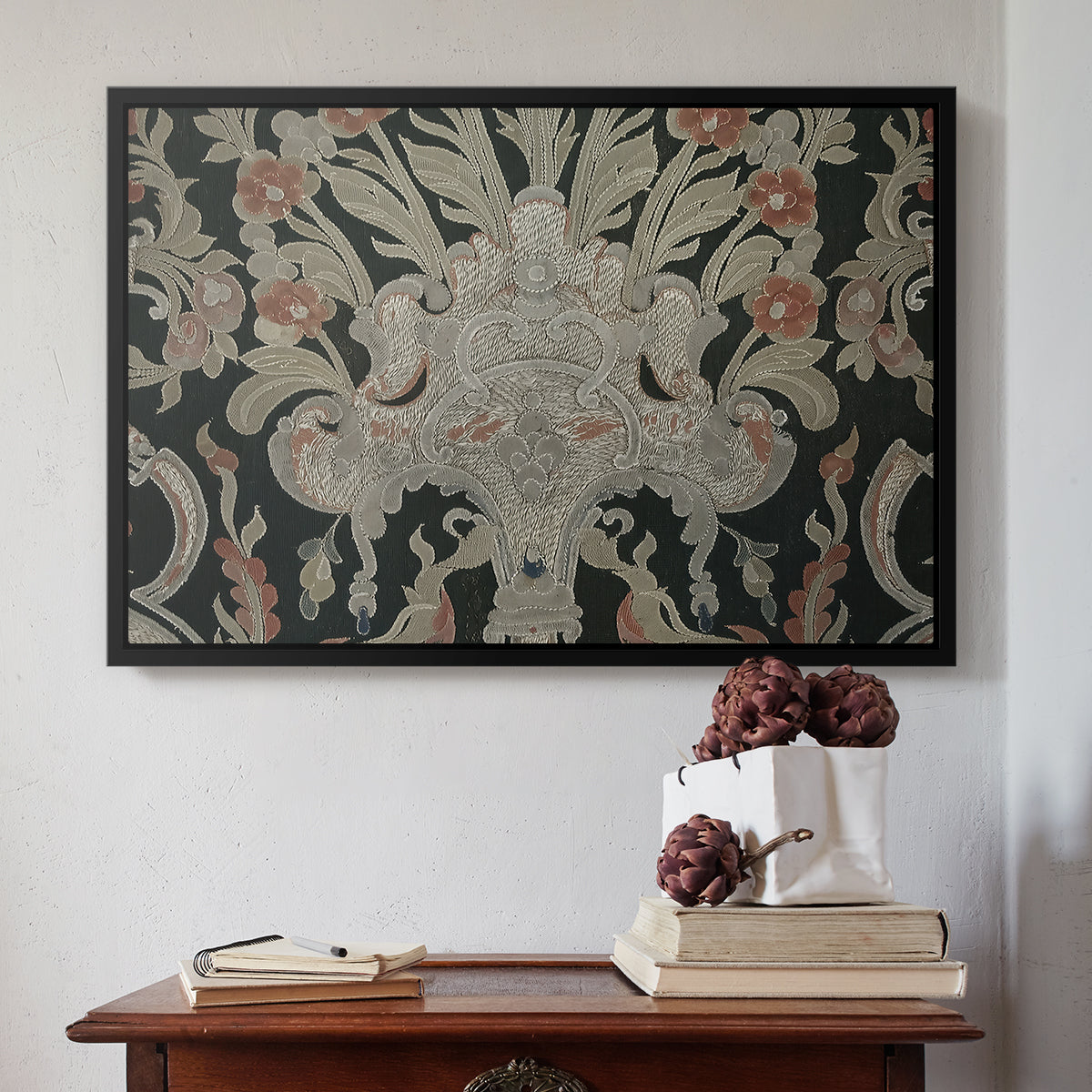 Hanging (Printed Textile), c. 18th Century - Floater Framed Canvas Print