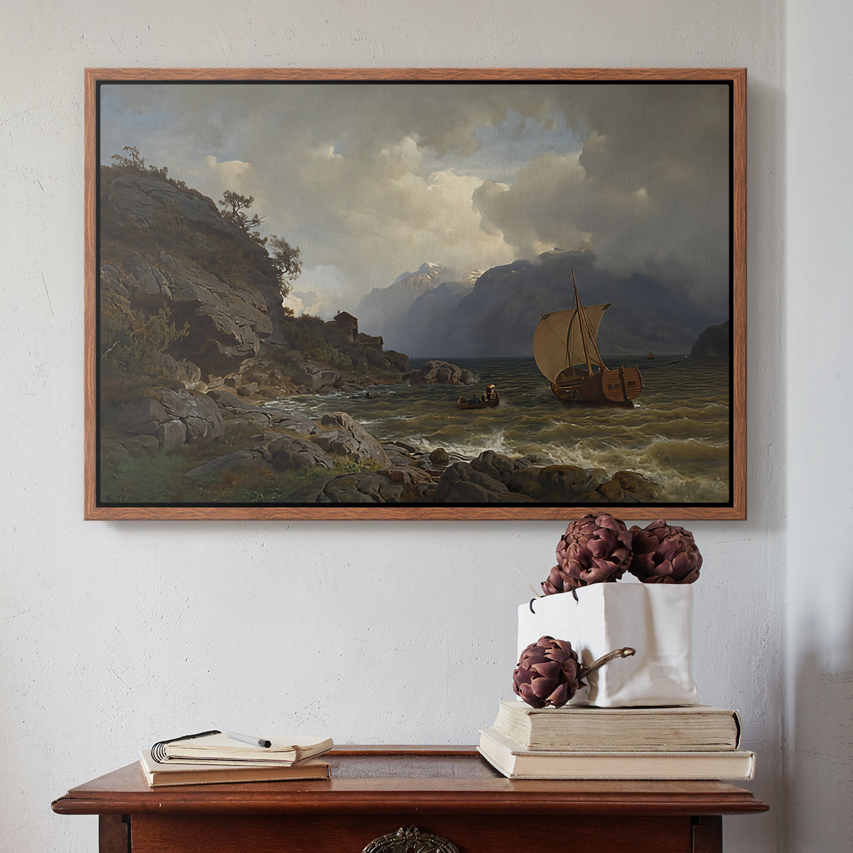 From the Western Coast of Norway, 1862 - Floater Framed Canvas Print