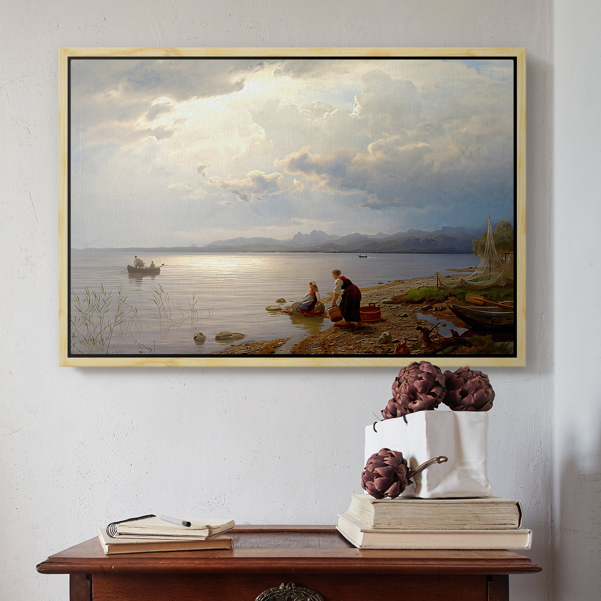 On the Banks of the Chiemsee, 1871 - Floater Framed Canvas Print