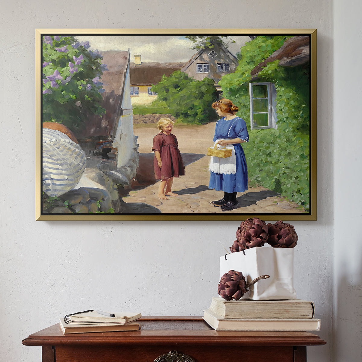 Summer Day in Jyllinge, 1922 - Floater Framed Canvas Print