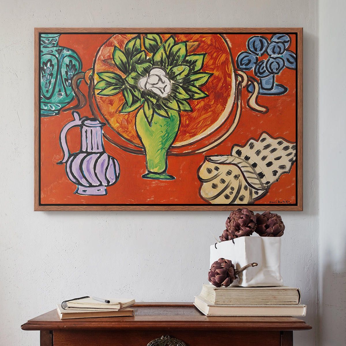 Still Life with a Magnolia (Nature morte au magnolia), 1941 - Floater Framed Canvas Print