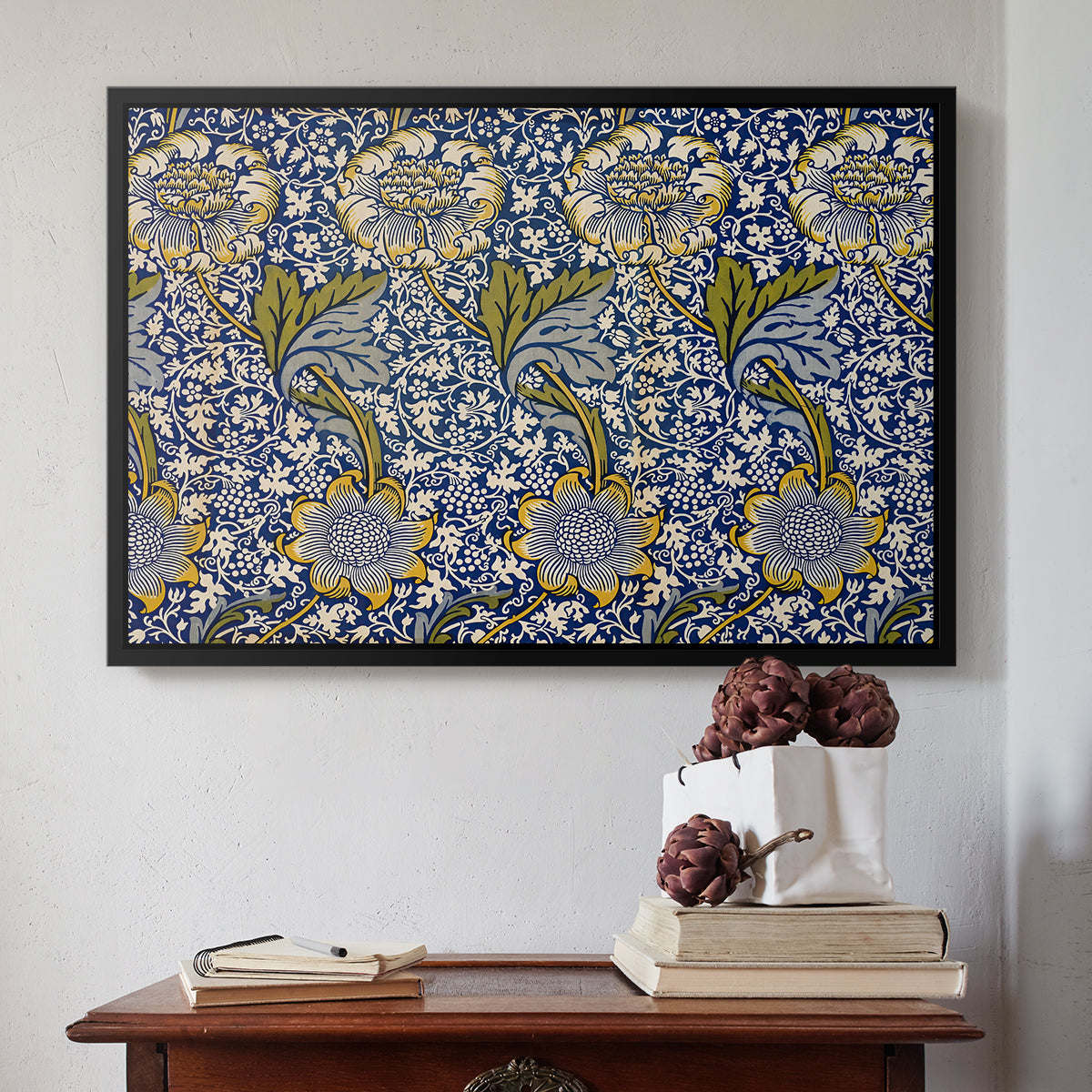 Kennet - Indigo/Gold, 1883 - Floater Framed Canvas Print