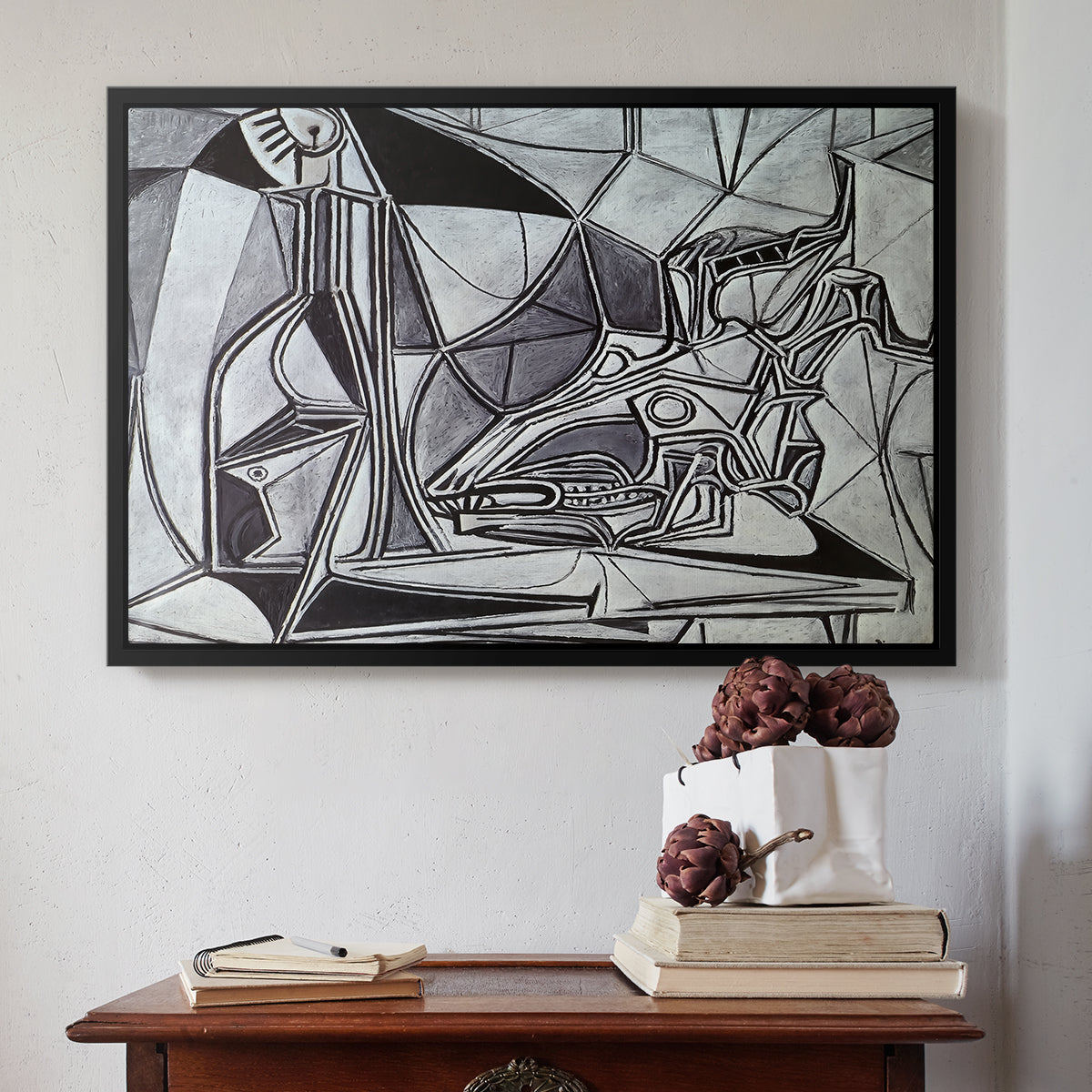 Goat's Skull, Bottle and Candle, 1952 - Floater Framed Canvas Print
