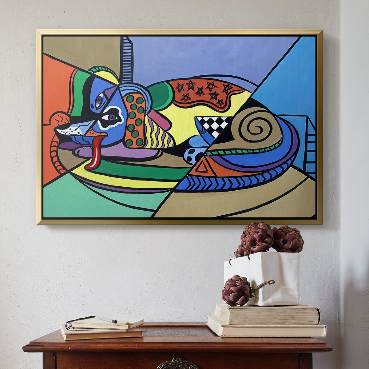 A Dog Named Picasso - Floater Framed Canvas Print