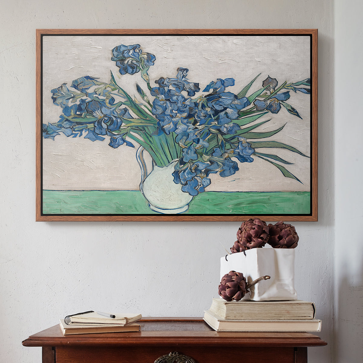 Irises, 1890 - Floater Framed Canvas Print