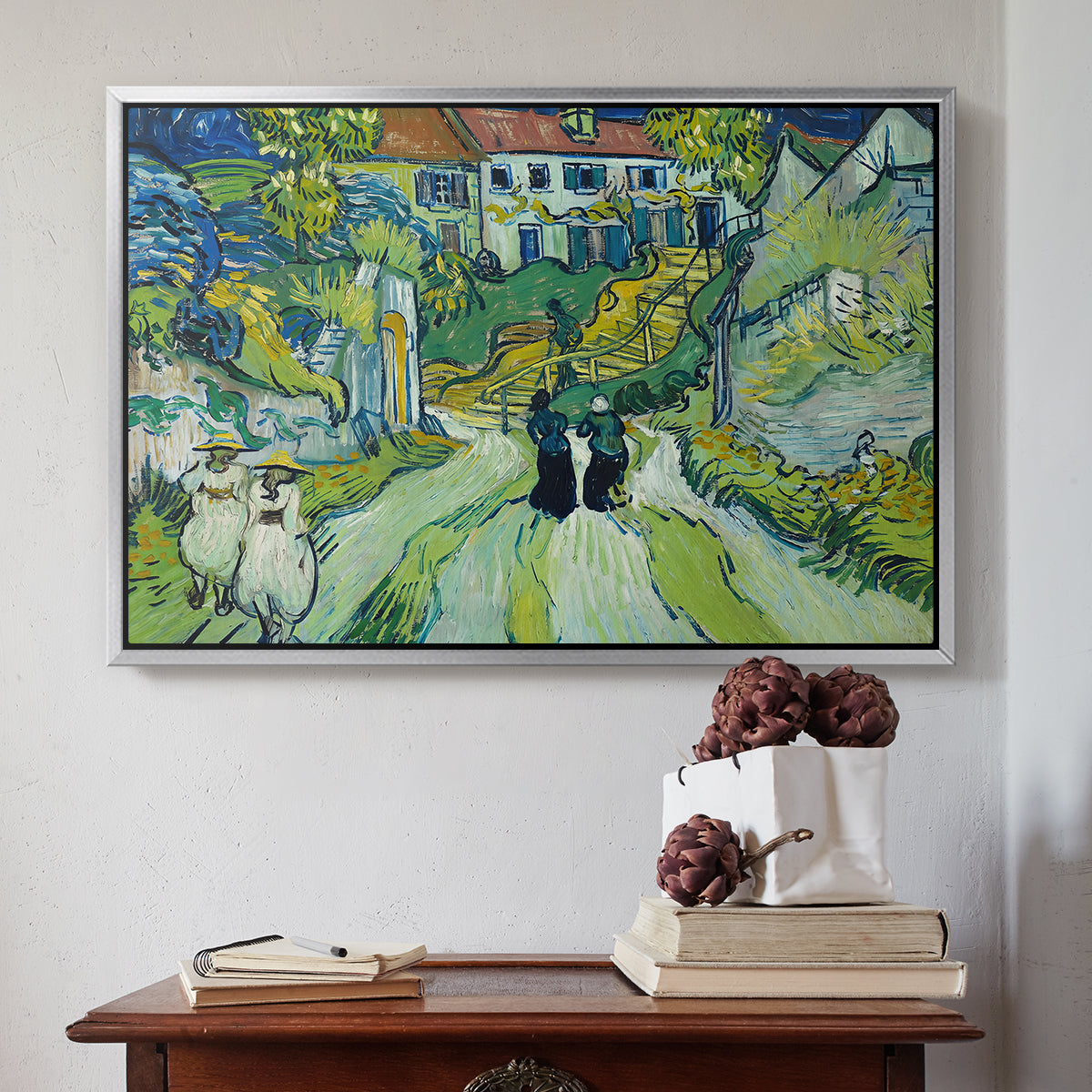 Stairway at Auvers, 1890 - Floater Framed Canvas Print