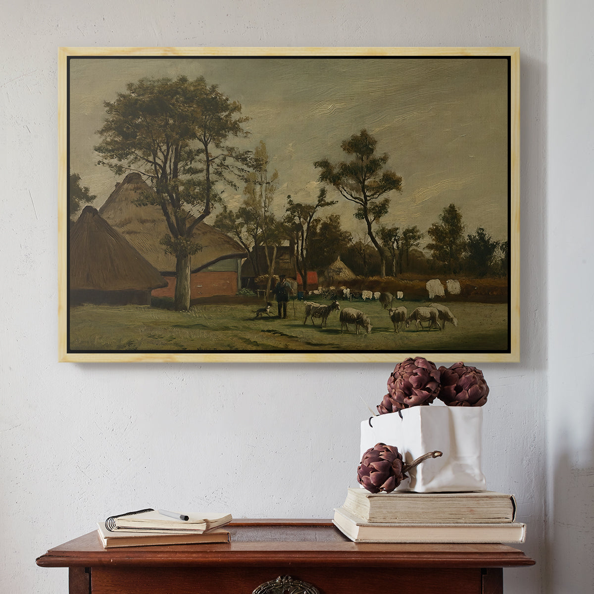 Farmhouse, c. 1865-1875 - Floater Framed Canvas Print