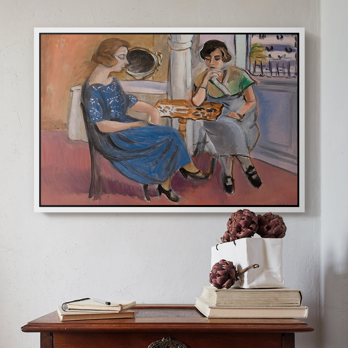 Domino Players, 1921 - Floater Framed Canvas Print