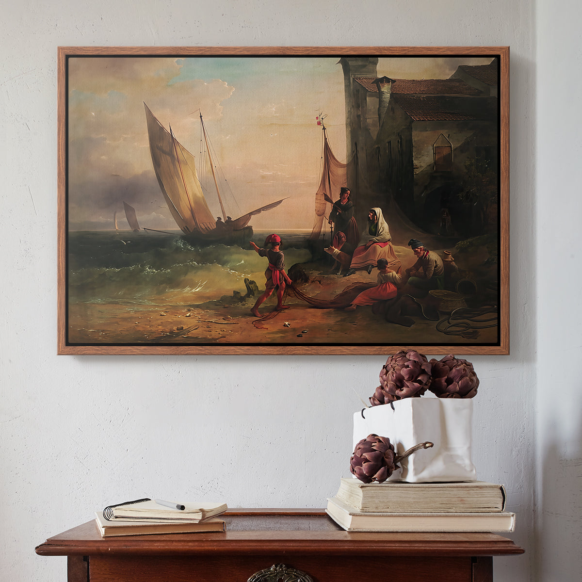 Fisherman's Family from Chioggia, 1838 - Floater Framed Canvas Print
