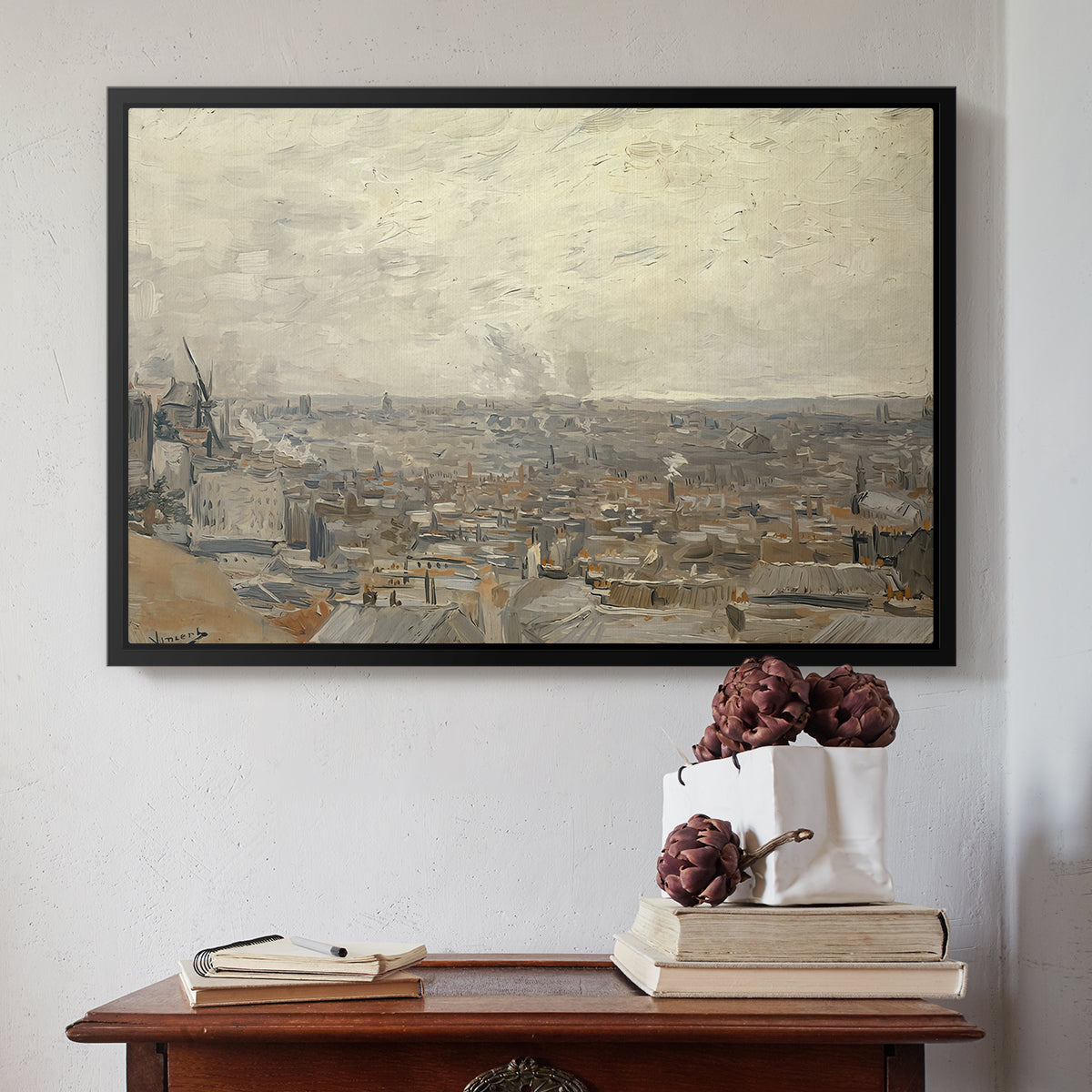 View from Montmartre, 1886 - Floater Framed Canvas Print