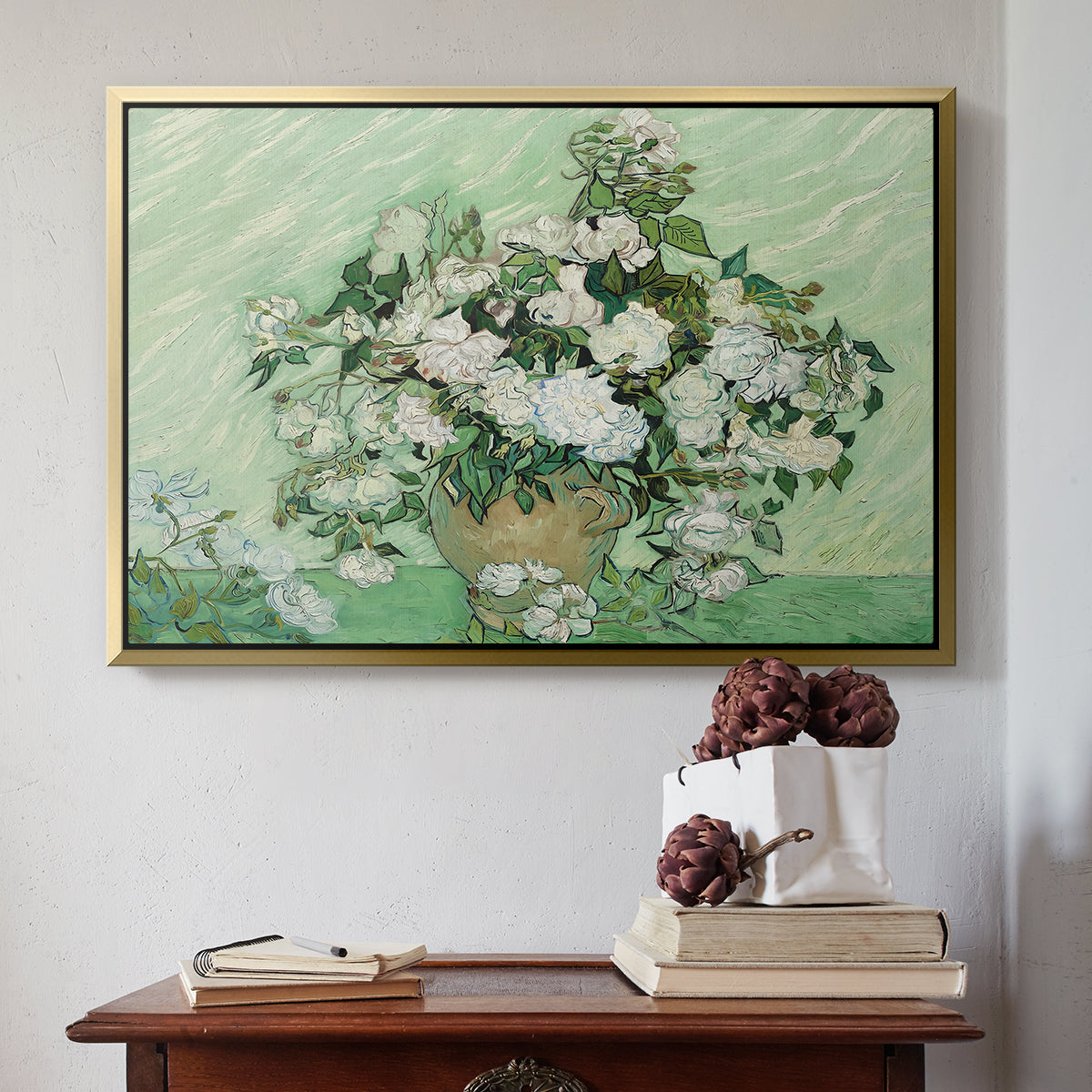 Roses, 1890 - Floater Framed Canvas Print