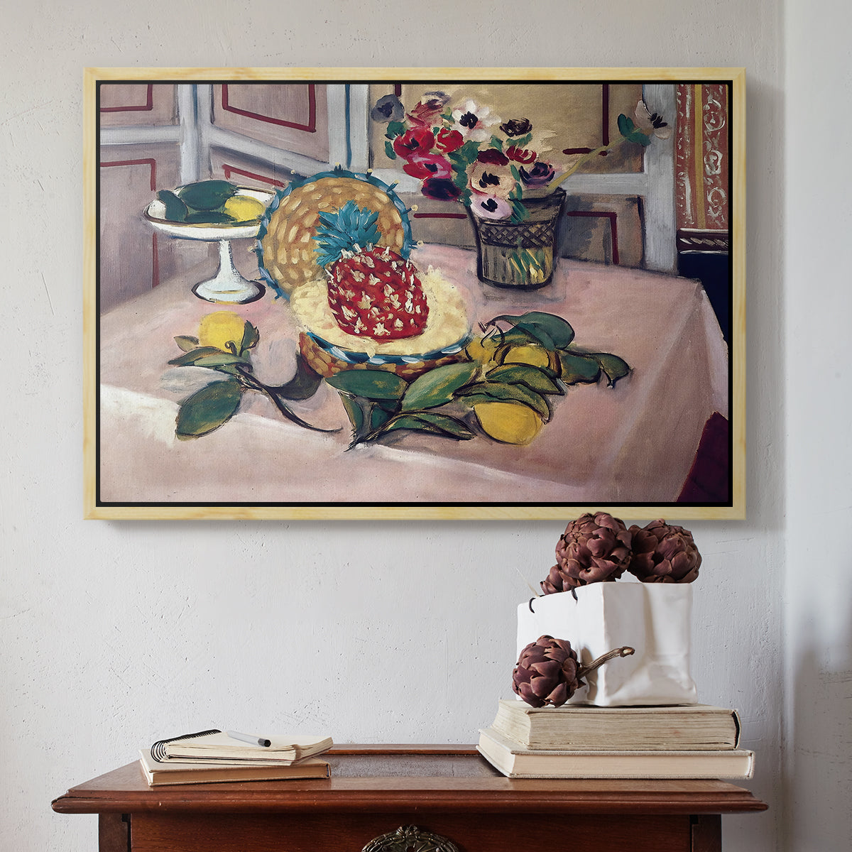 Still Life with Pineapple and Lemons, 1925 - Floater Framed Canvas Print