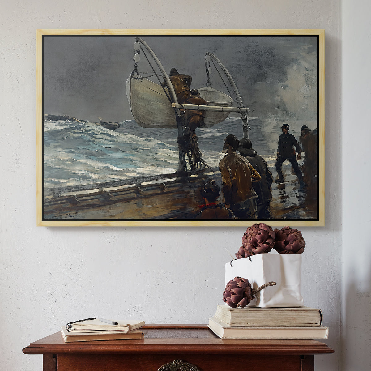 The Signal of Distress, c. 1896 - Floater Framed Canvas Print