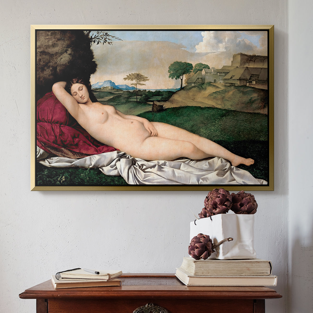 Sleeping Venus, c. 1510 - Floater Framed Canvas Print