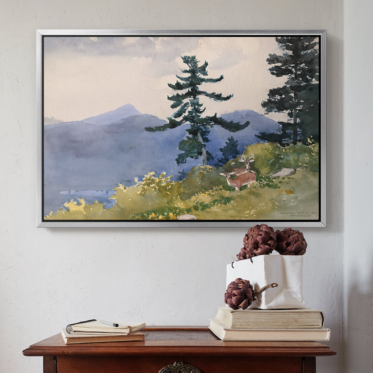 North Woods Club, Adirondacks, 1892 - Floater Framed Canvas Print