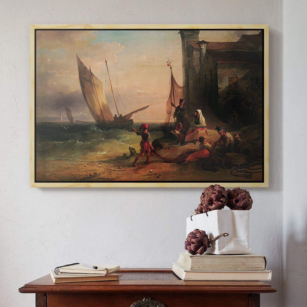 Fisherman's Family from Chioggia, 1838 - Floater Framed Canvas Print