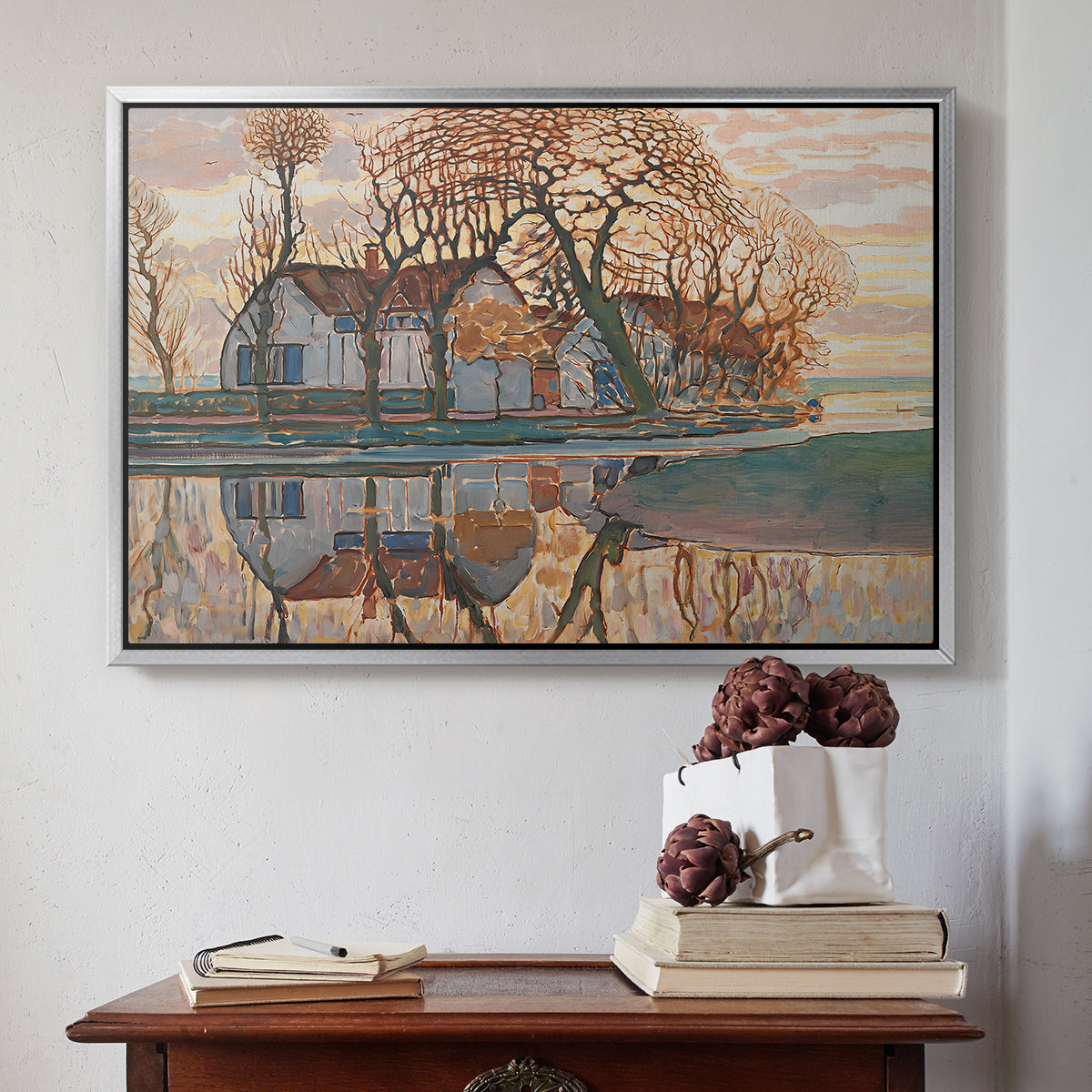 Farm near Duivendrecht, c. 1916 - Floater Framed Canvas Print