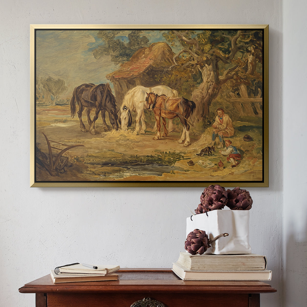 The Midday Meal, 1835 - Floater Framed Canvas Print