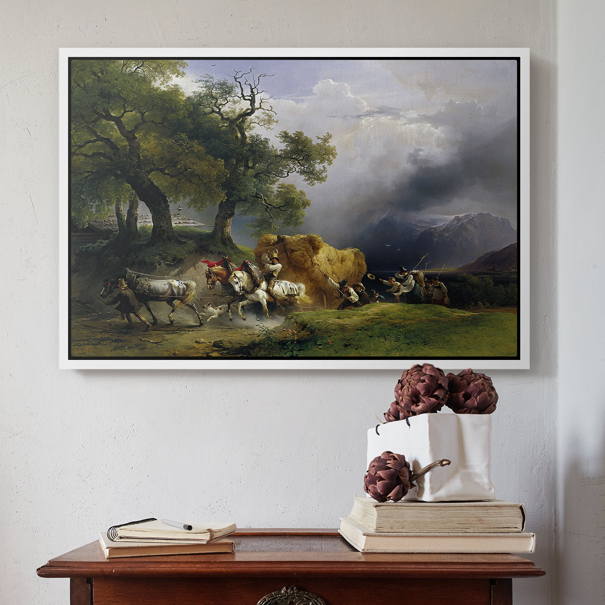 The Harvest Wagon (Der Heuwagen), c. 1850 - Floater Framed Canvas Print