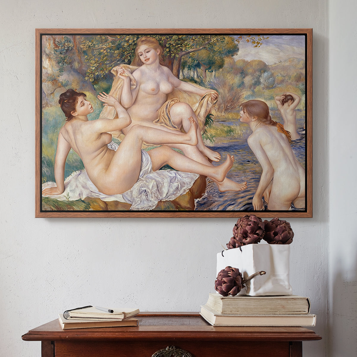 The Large Bathers, 1884-1887 - Floater Framed Canvas Print
