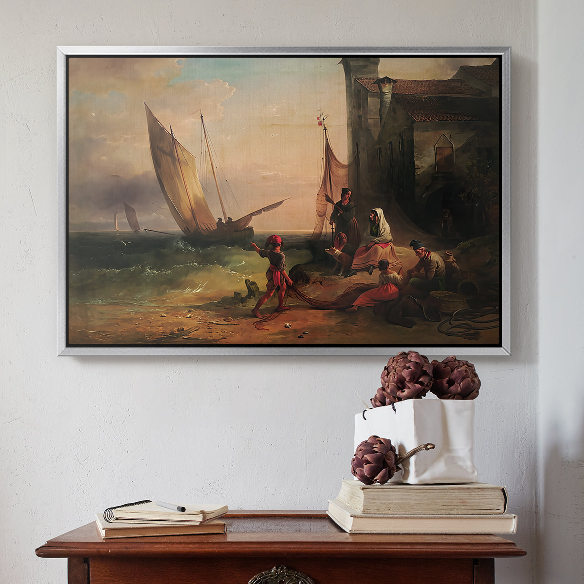 Fisherman's Family from Chioggia, 1838 - Floater Framed Canvas Print