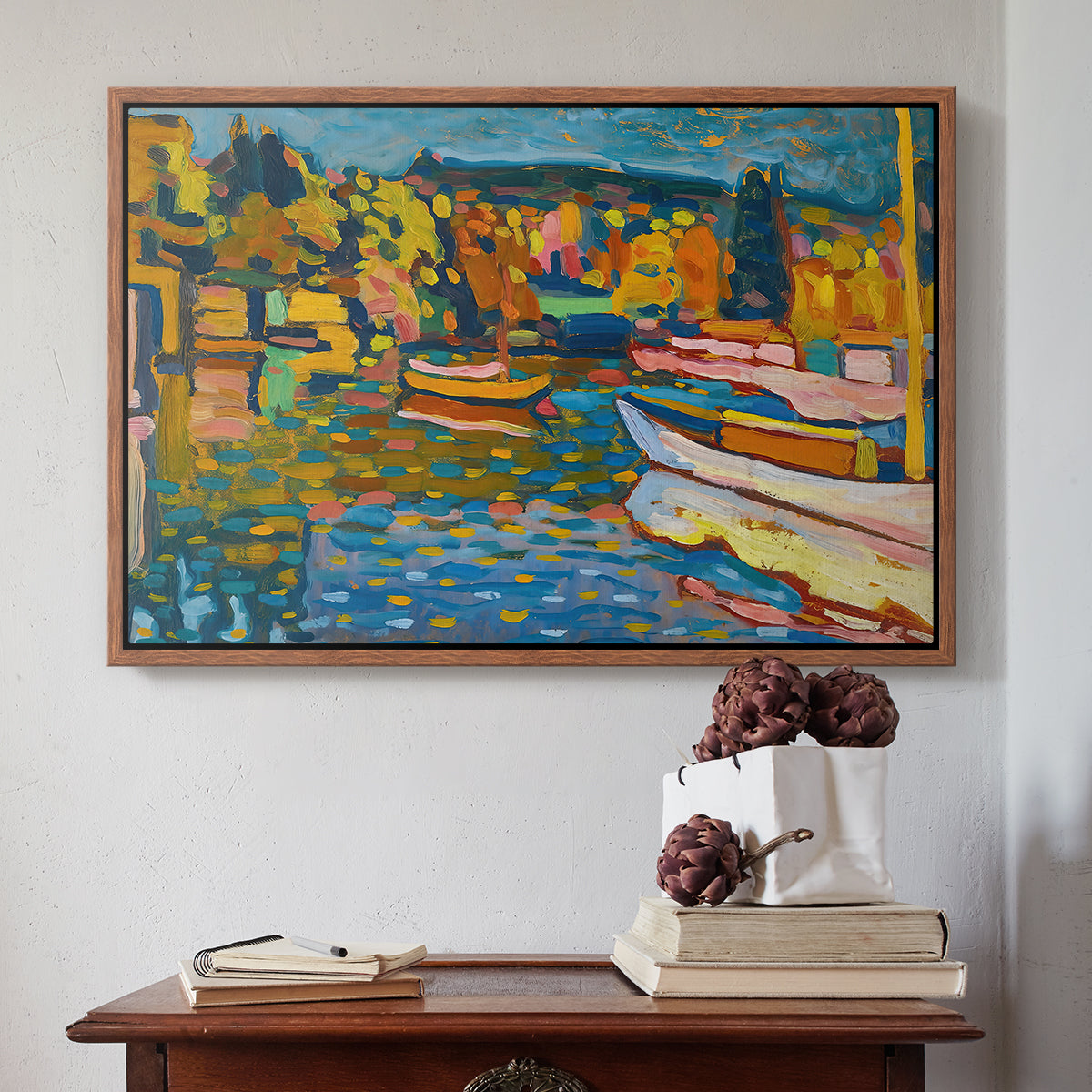 Study for Autumn Landscape with Boats, 1908 - Floater Framed Canvas Print