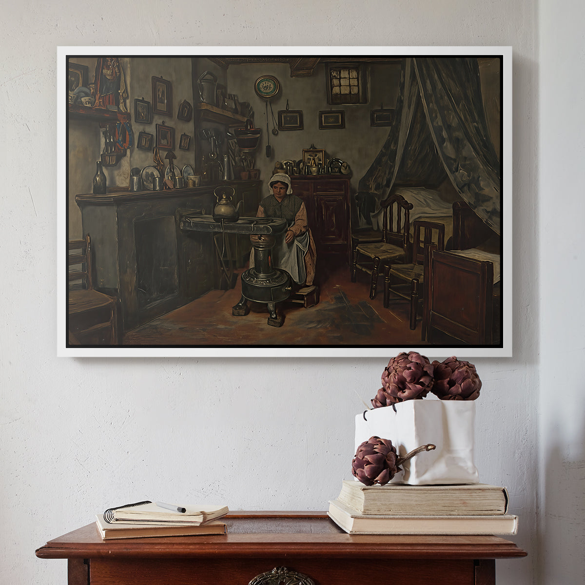 Interior, c. 1865-1870 - Floater Framed Canvas Print