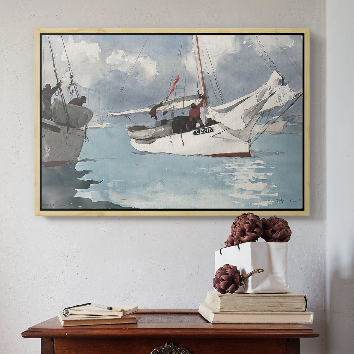 Fishing Boats, Key West, 1903 - Floater Framed Canvas Print