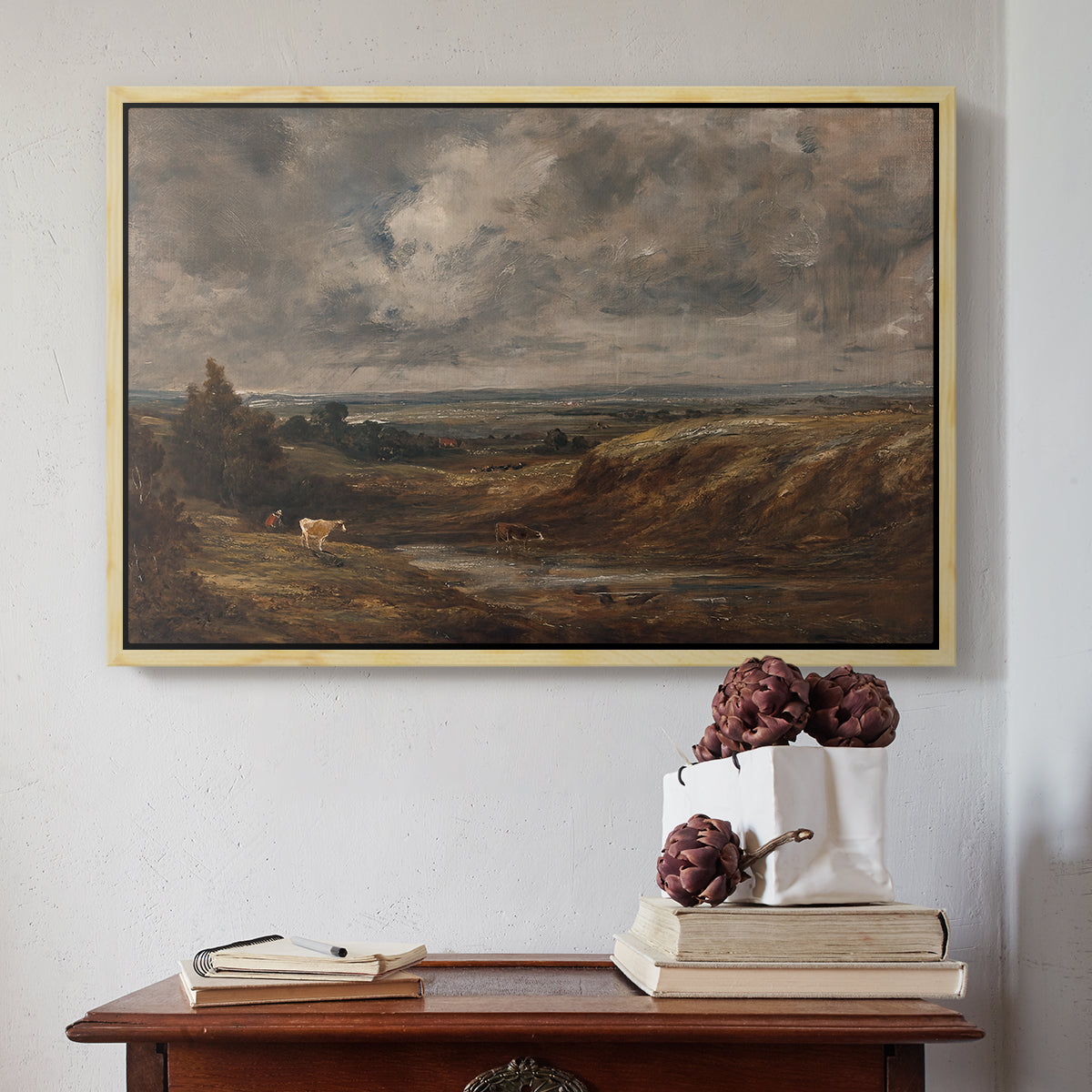 Hampstead Heath, 1825 - Floater Framed Canvas Print