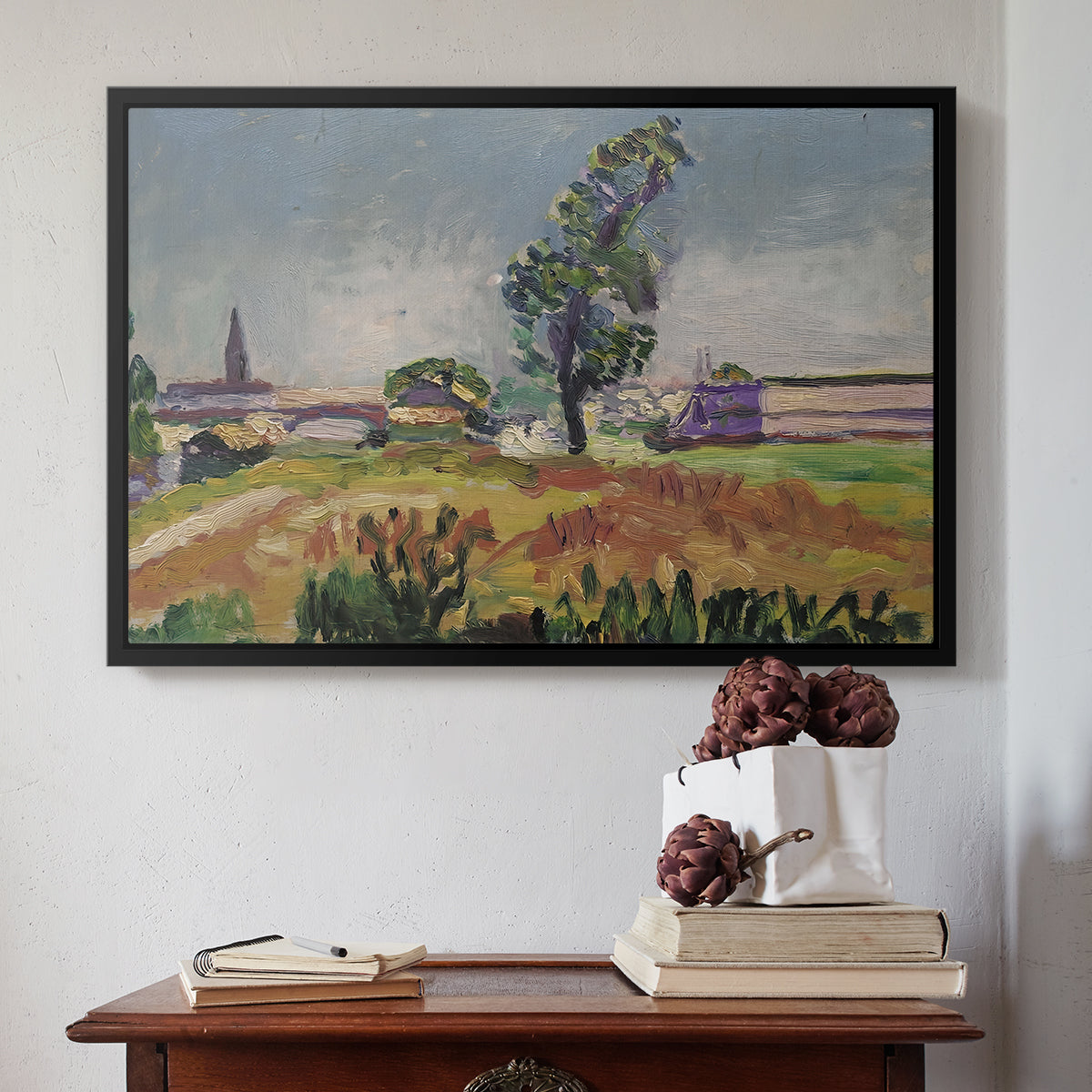 Landscape Around Toulouse, The Bridge of the Young Ladies, 1898 - Floater Framed Canvas Print