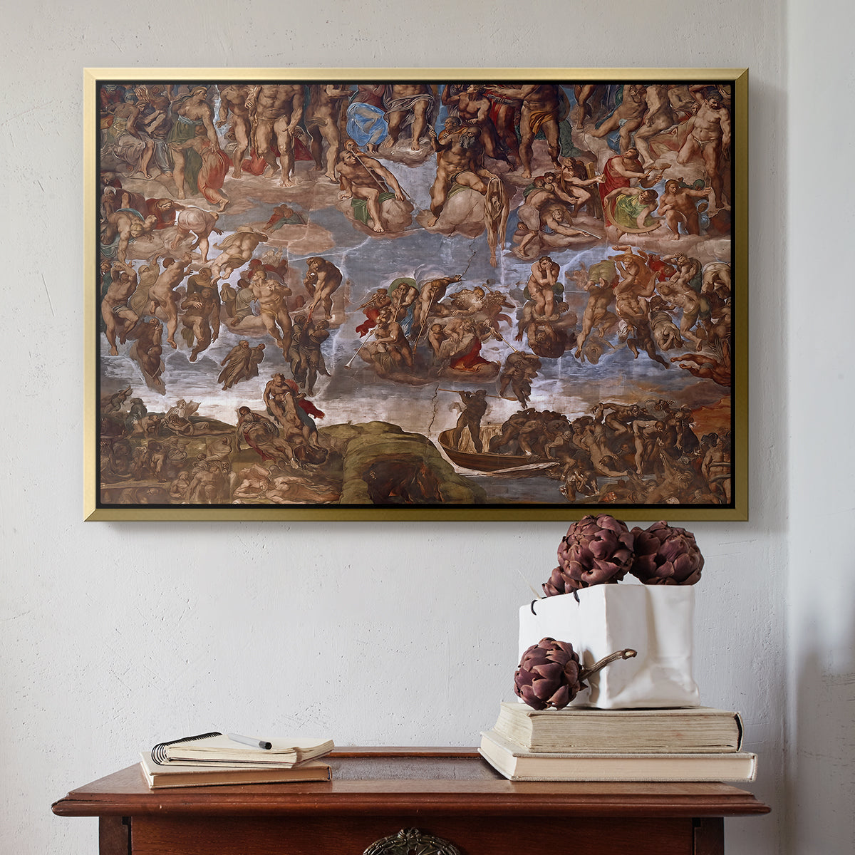 The Last Judgment (Charon's Boat and the Damned), 1536-1541 - Floater Framed Canvas Print