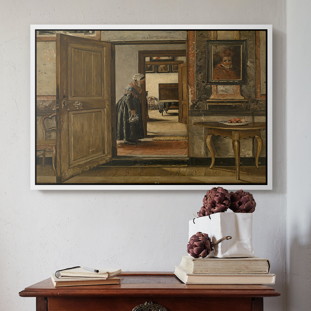 Interior of the Terninck Institution in Antwerp, 1884 - Floater Framed Canvas Print